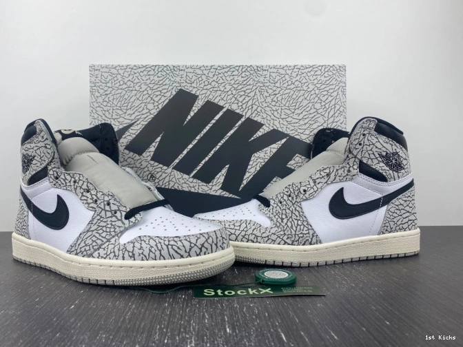 1st Kicks Shoes Air High DZ5485-052 White Jordan 1 Cement OG 0805